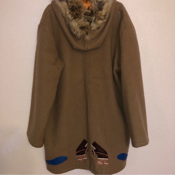 Vintage Inuvik Winter Parka Fur Hood Wool Embroidered - Picture 4 of 6